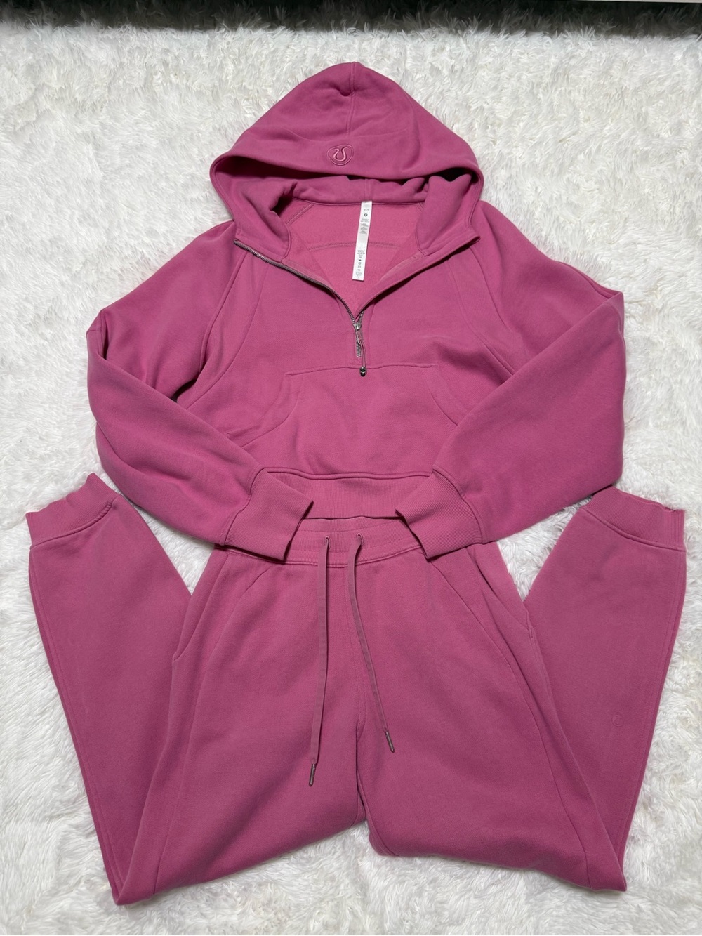 lululemon Scuba Oversized Half-Zip Hoodie Pink Set XS/S